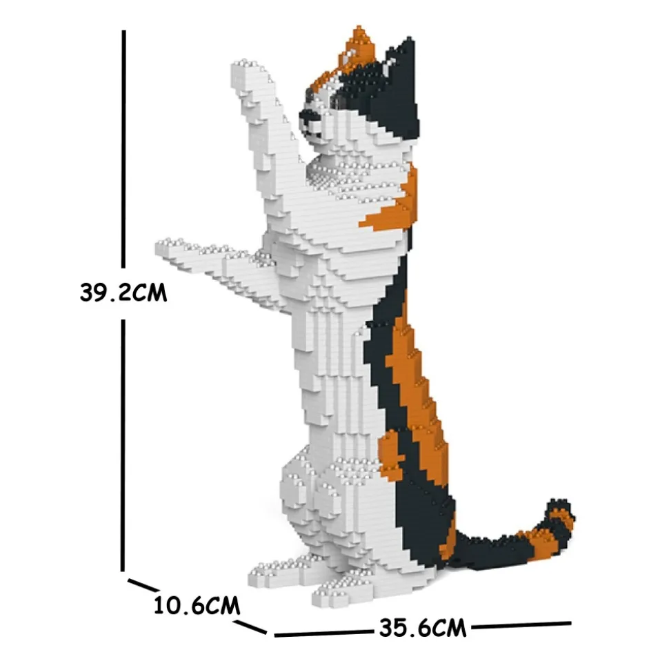 Jekca - Cat 16S-M01 - Lego - Sculpture - Construction - 4D - Brick Animals - Toys - Avvenice