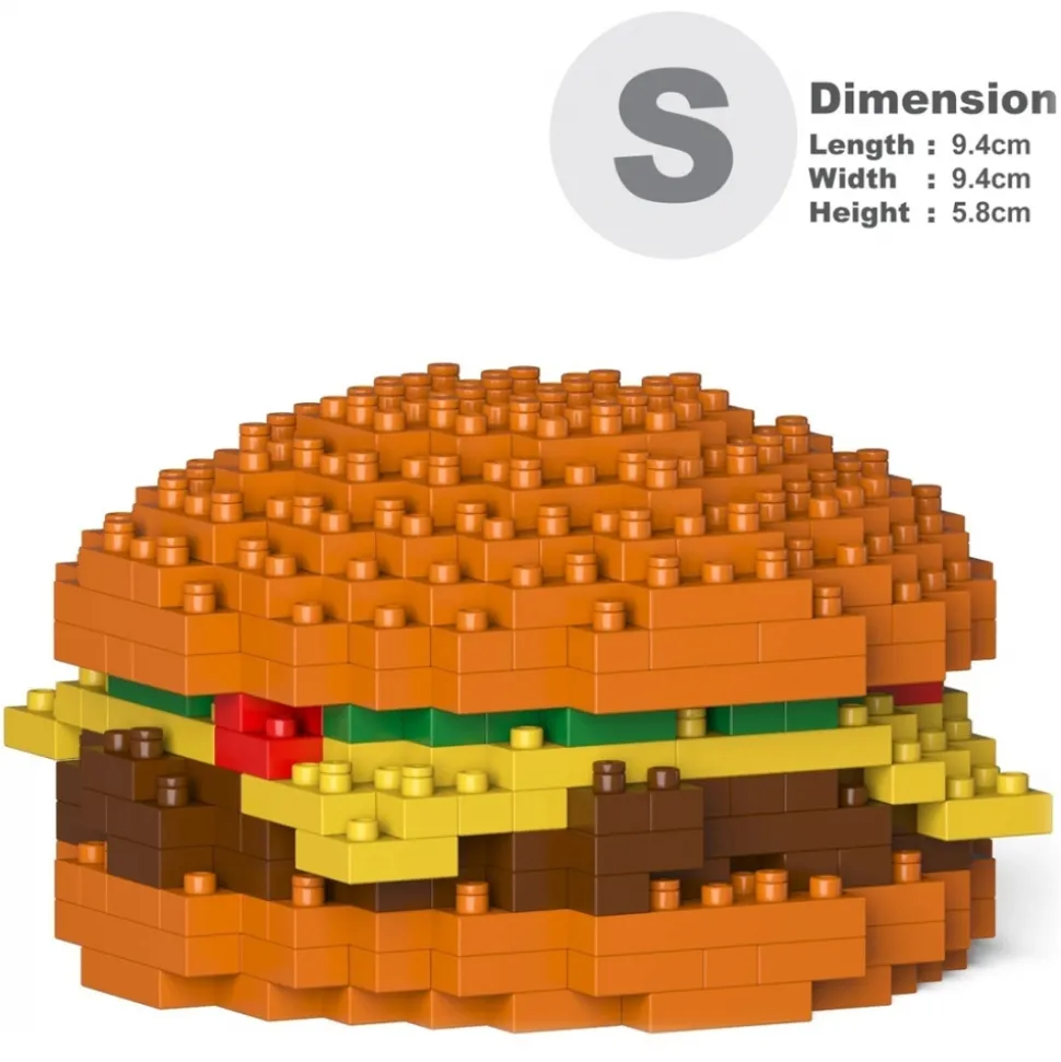 Jekca - Cheese Burger 01S - Lego - Sculpture - Construction - 4D - Brick Animals - Toys - Avvenice