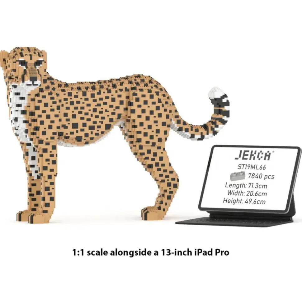 Jekca - Cheetah 01 - Lego - Sculpture - Construction - 4D - Brick Animals - Toys - Avvenice