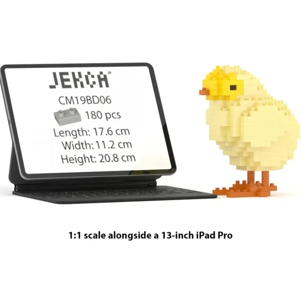 Jekca - Chick 01 - Big - Lego - Sculpture - Construction - 4D - Brick Animals - Toys - Avvenice