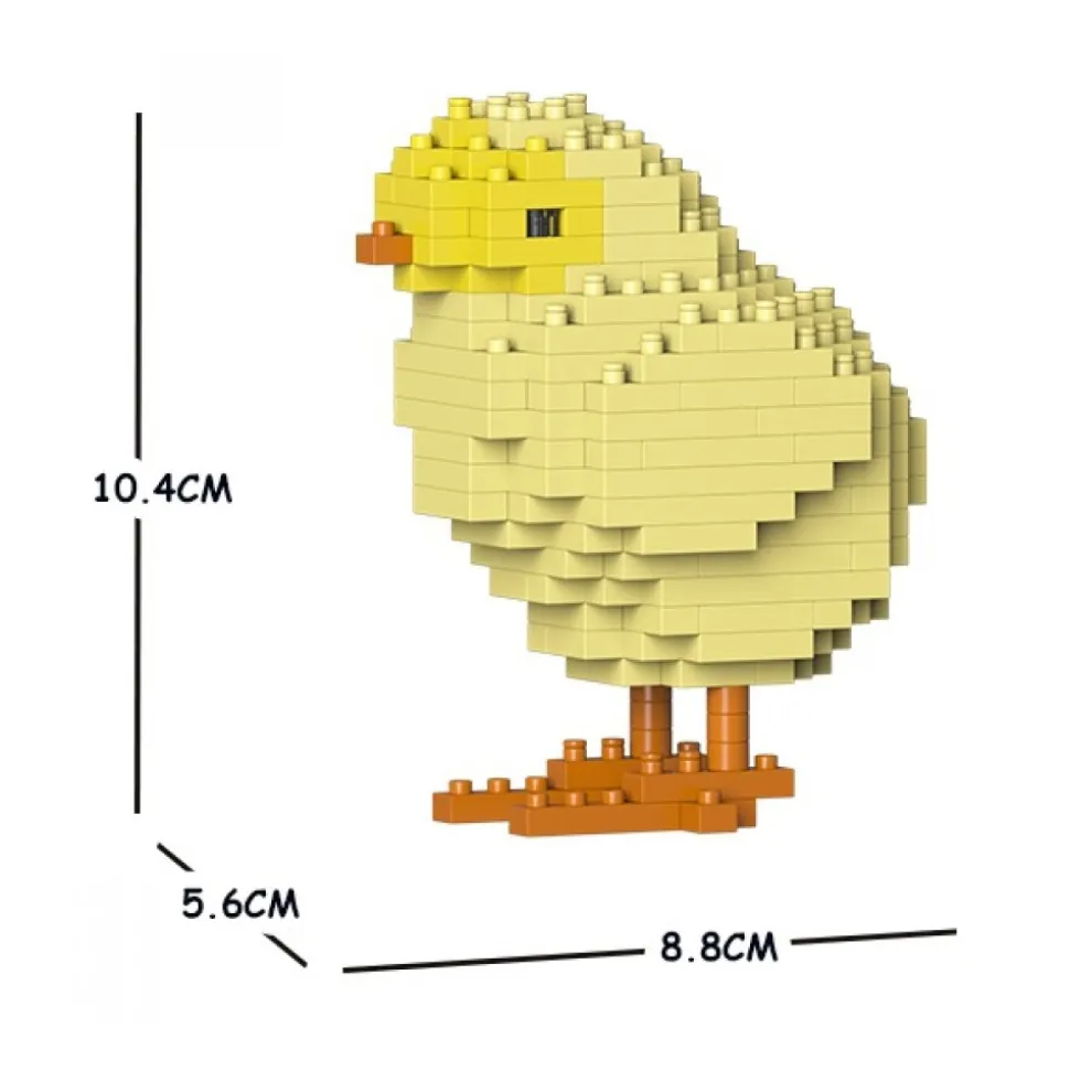 Jekca - Chick 01S - Lego - Sculpture - Construction - 4D - Brick Animals - Toys - Avvenice