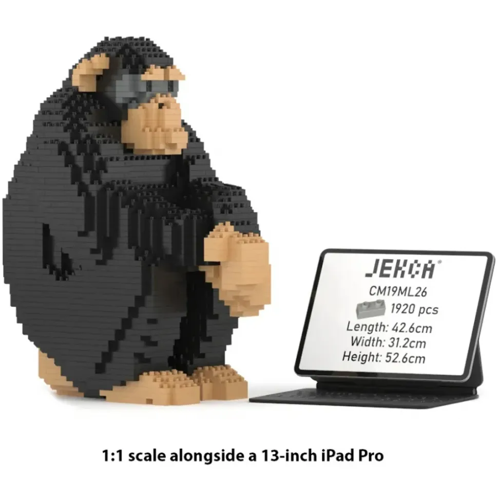 Jekca - Chimpanzee 01 - Big - Lego - Sculpture - Construction - 4D - Brick Animals - Toys - Avvenice