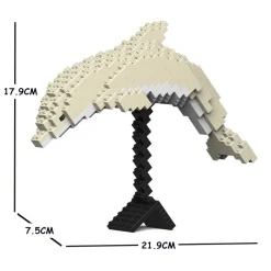 Jekca - Chinese White Dolphin 01S - Lego - Sculpture - Construction - 4D - Brick Animals - Toys - Avvenice