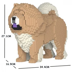Jekca - Chow Chow 02S-M01 - Lego - Sculpture - Construction - 4D - Brick Animals - Toys - Avvenice