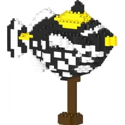Jekca - Clown Triggerfish 01 - Big - Lego - Sculpture - Construction - 4D - Brick Animals - Toys - Avvenice