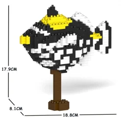 Jekca - Clown Triggerfish 01S - Lego - Sculpture - Construction - 4D - Brick Animals - Toys - Avvenice