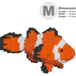 Jekca - Clownfish 01 - Big - Lego - Sculpture - Construction - 4D - Brick Animals - Toys - Avvenice