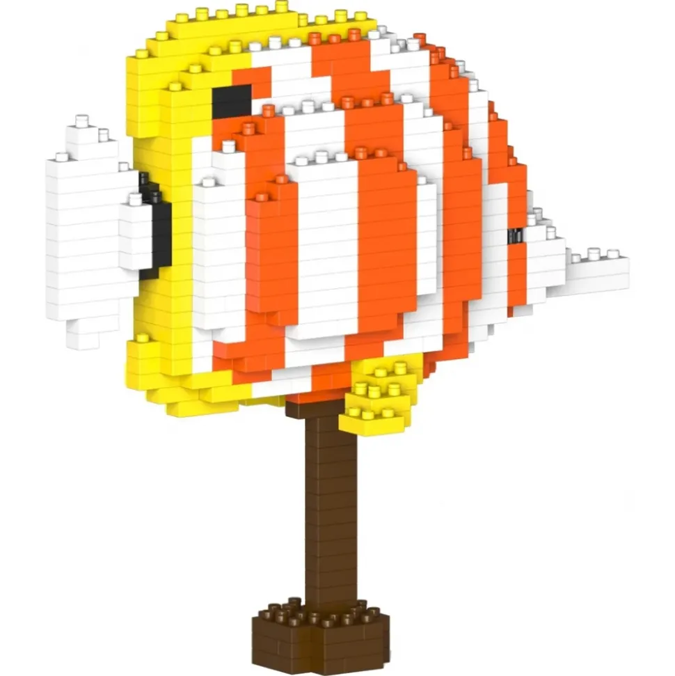 Jekca - Copper Banded Butterflyfish 01 - Big - Lego - Sculpture - Construction - 4D - Brick Animals - Toys - Avvenice