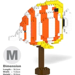 Jekca - Copper Banded Butterflyfish 01 - Big - Lego - Sculpture - Construction - 4D - Brick Animals - Toys - Avvenice
