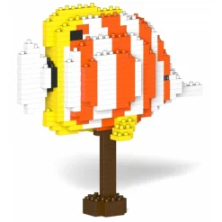 Jekca - Copper Banded Butterflyfish 01S - Lego - Sculpture - Construction - 4D - Brick Animals - Toys - Avvenice