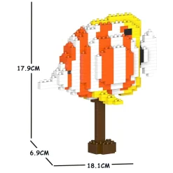 Jekca - Copper Banded Butterflyfish 01S - Lego - Sculpture - Construction - 4D - Brick Animals - Toys - Avvenice