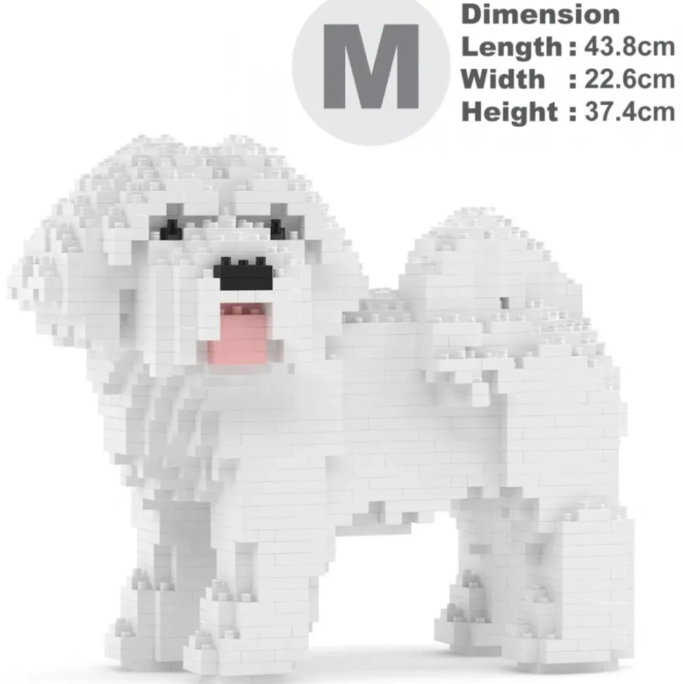 Jekca - Coton de Tulear 01 - Big - Lego - Sculpture - Construction - 4D - Brick Animals - Toys - Avvenice