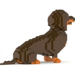 Jekca - Dachshund 03-M02 - Big - Lego - Sculpture - Construction - 4D - Brick Animals - Toys - Avvenice