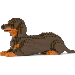 Jekca - Dachshund 04-M02 - Big - Lego - Sculpture - Construction - 4D - Brick Animals - Toys - Avvenice