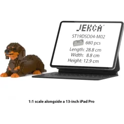 Jekca - Dachshund 04-M02 - Big - Lego - Sculpture - Construction - 4D - Brick Animals - Toys - Avvenice