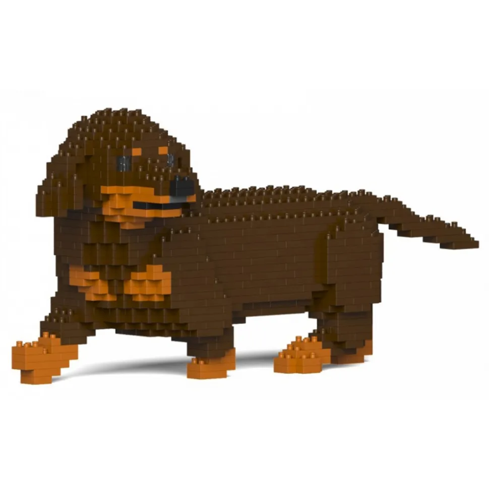 Jekca - Dachshund 06-M02 - Big - Lego - Sculpture - Construction - 4D - Brick Animals - Toys - Avvenice
