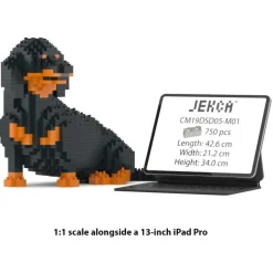 Jekca - Dachshund 05-M01 - Big - Lego - Sculpture - Construction - 4D - Brick Animals - Toys - Avvenice