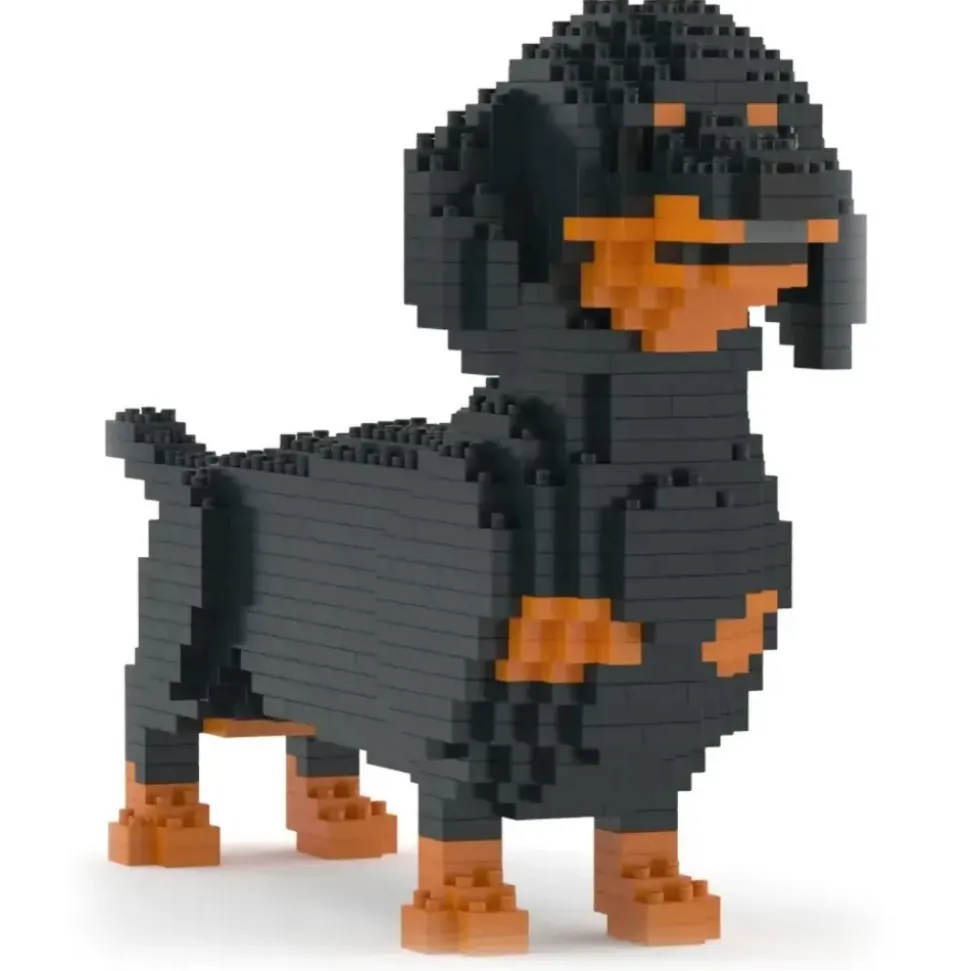 Jekca - Dachshund 02-M01 - Big - Lego - Sculpture - Construction - 4D - Brick Animals - Toys - Avvenice