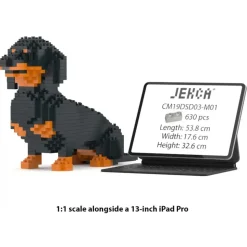 Jekca - Dachshund 03-M01 - Big - Lego - Sculpture - Construction - 4D - Brick Animals - Toys - Avvenice