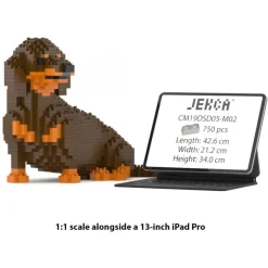 Jekca - Dachshund 05-M02 - Big - Lego - Sculpture - Construction - 4D - Brick Animals - Toys - Avvenice