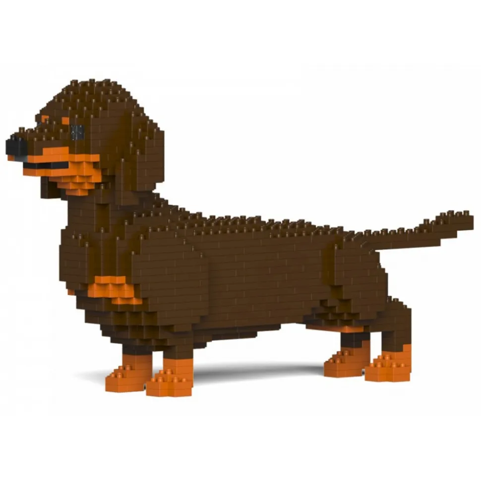 Jekca - Dachshund 02-M02 - Big - Lego - Sculpture - Construction - 4D - Brick Animals - Toys - Avvenice
