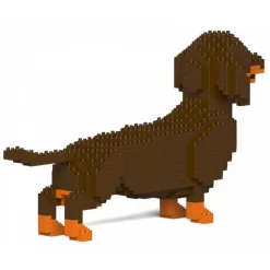 Jekca - Dachshund 02-M02 - Big - Lego - Sculpture - Construction - 4D - Brick Animals - Toys - Avvenice