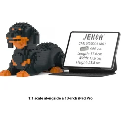 Jekca - Dachshund 04-M01 - Big - Lego - Sculpture - Construction - 4D - Brick Animals - Toys - Avvenice