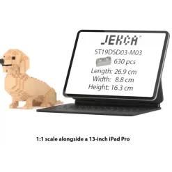 Jekca - Dachshund 03-M03 - Lego - Sculpture - Construction - 4D - Brick Animals - Toys - Avvenice