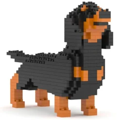Jekca - Dachshund Mini 01 - Big - Lego - Sculpture - Construction - 4D - Brick Animals - Toys - Avvenice