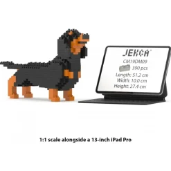 Jekca - Dachshund Mini 01 - Big - Lego - Sculpture - Construction - 4D - Brick Animals - Toys - Avvenice