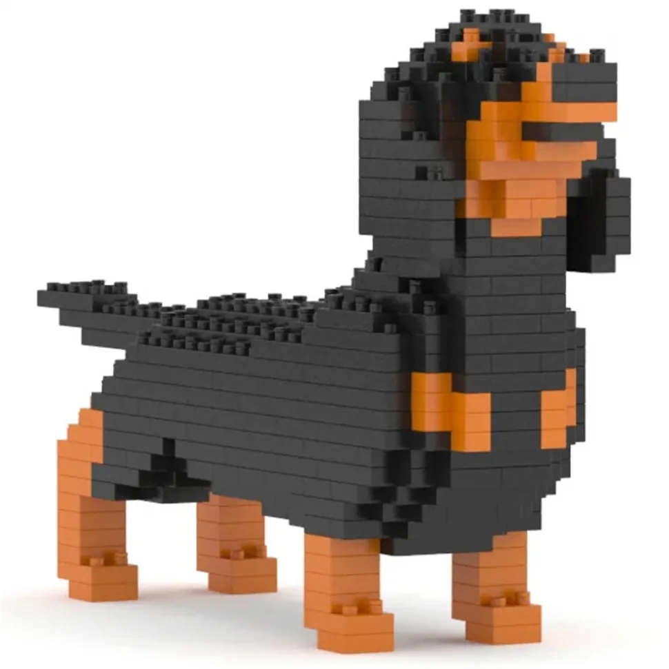 Jekca - Dachshund Mini 01 - Lego - Sculpture - Construction - 4D - Brick Animals - Toys - Avvenice