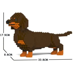 Jekca - Dachshund 02S-M02 - Lego - Sculpture - Construction - 4D - Brick Animals - Toys - Avvenice