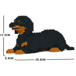 Jekca - Dachshund 04S-M01 - Lego - Sculpture - Construction - 4D - Brick Animals - Toys - Avvenice