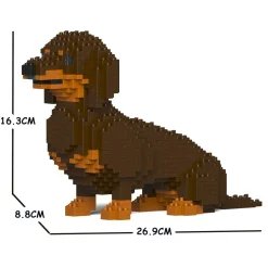 Jekca - Dachshund 03S-M02 - Lego - Sculpture - Construction - 4D - Brick Animals - Toys - Avvenice