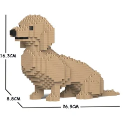 Jekca - Dachshund 03S-M03 - Lego - Sculpture - Construction - 4D - Brick Animals - Toys - Avvenice