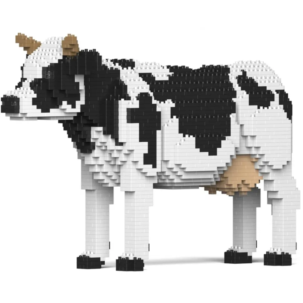 Jekca - Dairy Cow 01 - Lego - Sculpture - Construction - 4D - Brick Animals - Toys - Avvenice
