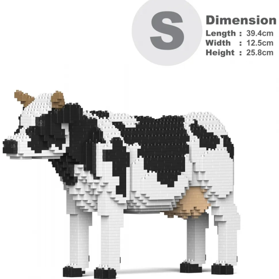 Jekca - Dairy Cow 01 - Lego - Sculpture - Construction - 4D - Brick Animals - Toys - Avvenice