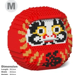 Jekca - Daruma Doll 02-M01 - Big - Lego - Sculpture - Construction - 4D - Brick Animals - Toys - Avvenice