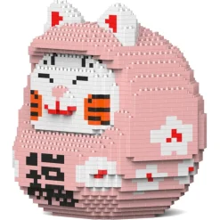 Jekca - Daruma Maneki Neko 01-M01 - Big - Lego - Sculpture - Construction - 4D - Brick Animals - Toys - Avvenice