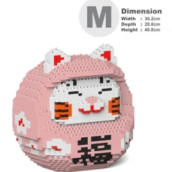 Jekca - Daruma Maneki Neko 01-M01 - Big - Lego - Sculpture - Construction - 4D - Brick Animals - Toys - Avvenice