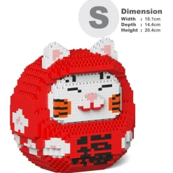 Jekca - Daruma Maneki Neko 01-M02 - Lego - Sculpture - Construction - 4D - Brick Animals - Toys - Avvenice