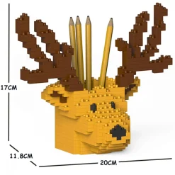 Jekca - Deer Pencil Cup 01S-M01 - Lego - Sculpture - Construction - 4D - Brick Animals - Toys - Avvenice