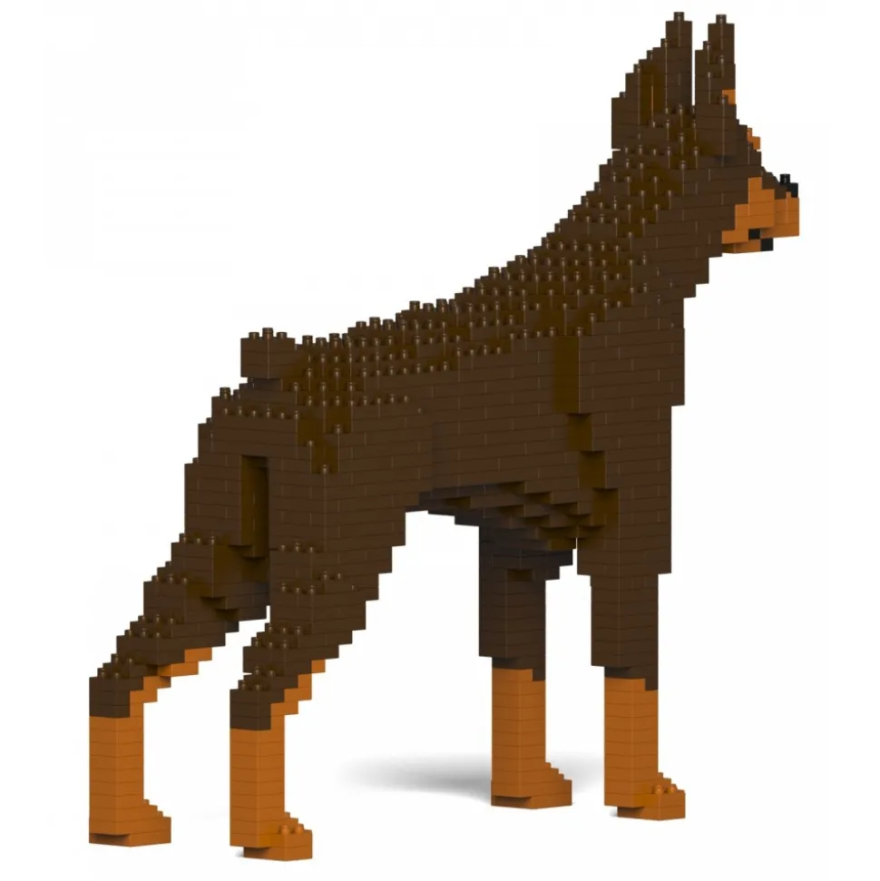 Jekca - Doberman Pinscher 01S-M02 - Lego - Sculpture - Construction - 4D - Brick Animals - Toys - Avvenice