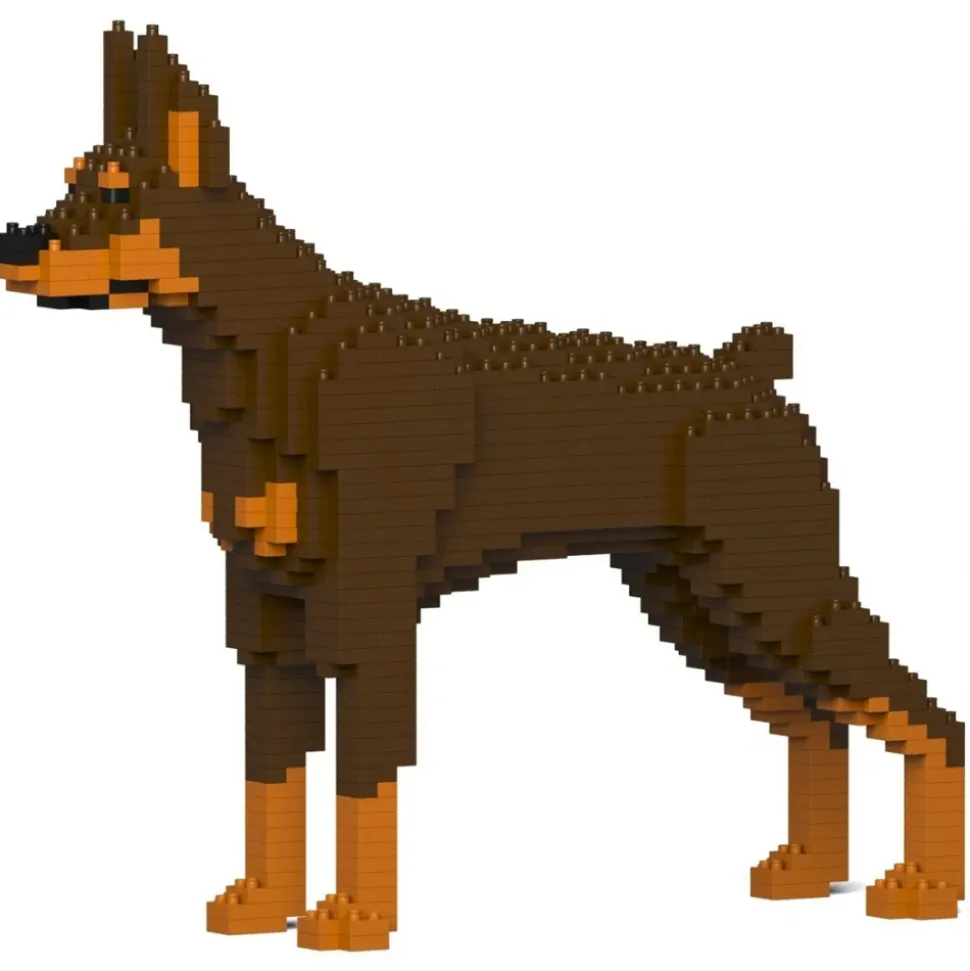 Jekca - Doberman Pinscher 01-M02 - Big - Lego - Sculpture - Construction - 4D - Brick Animals - Toys - Avvenice
