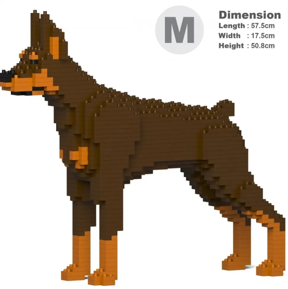 Jekca - Doberman Pinscher 01-M02 - Big - Lego - Sculpture - Construction - 4D - Brick Animals - Toys - Avvenice