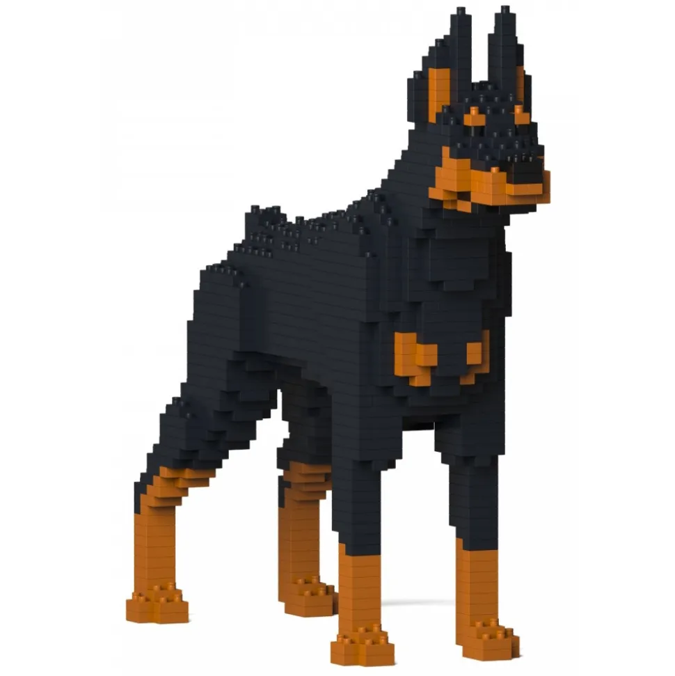 Jekca - Doberman Pinscher 01S-M01 - Lego - Sculpture - Construction - 4D - Brick Animals - Toys - Avvenice