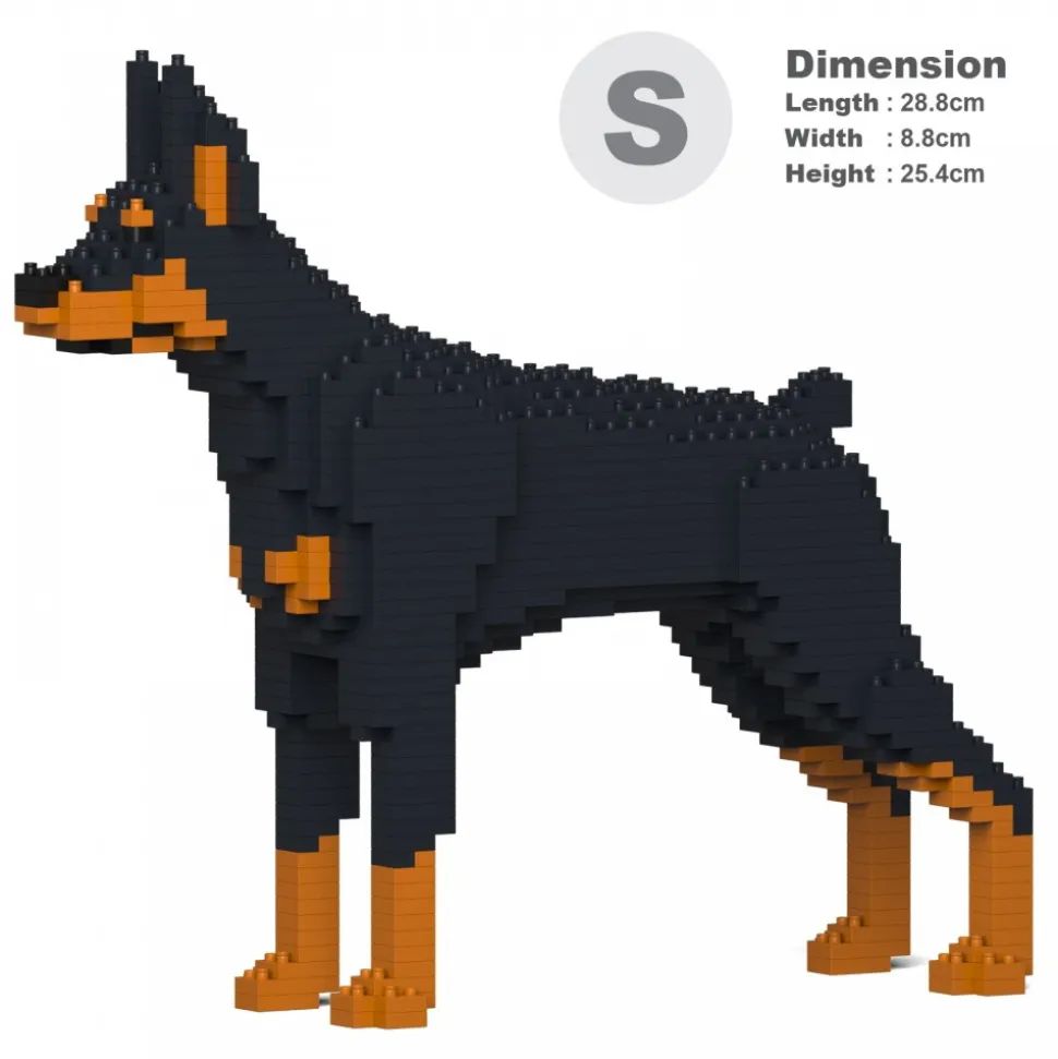 Jekca - Doberman Pinscher 01S-M01 - Lego - Sculpture - Construction - 4D - Brick Animals - Toys - Avvenice