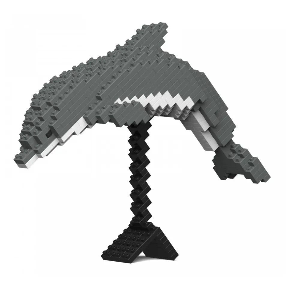 Jekca - Dolphin 02S - Lego - Sculpture - Construction - 4D - Brick Animals - Toys - Avvenice