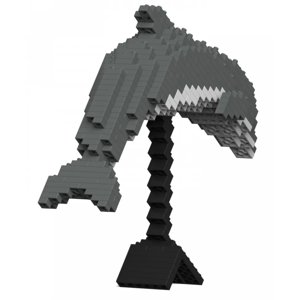 Jekca - Dolphin 02S - Lego - Sculpture - Construction - 4D - Brick Animals - Toys - Avvenice