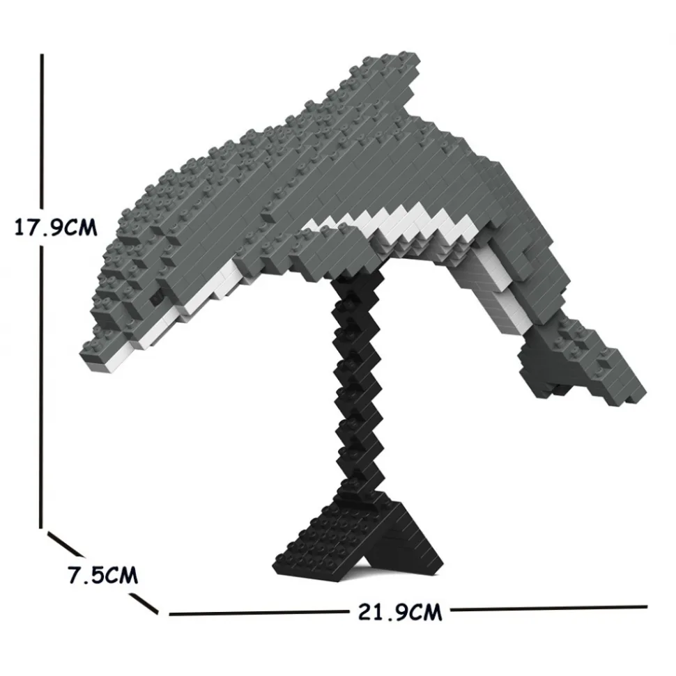 Jekca - Dolphin 02S - Lego - Sculpture - Construction - 4D - Brick Animals - Toys - Avvenice